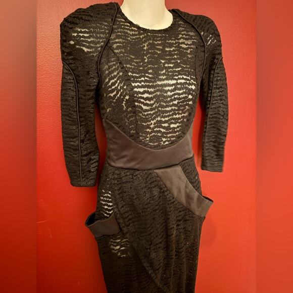 Zhivago sheer black cocktail dress - Picture 2 of 12